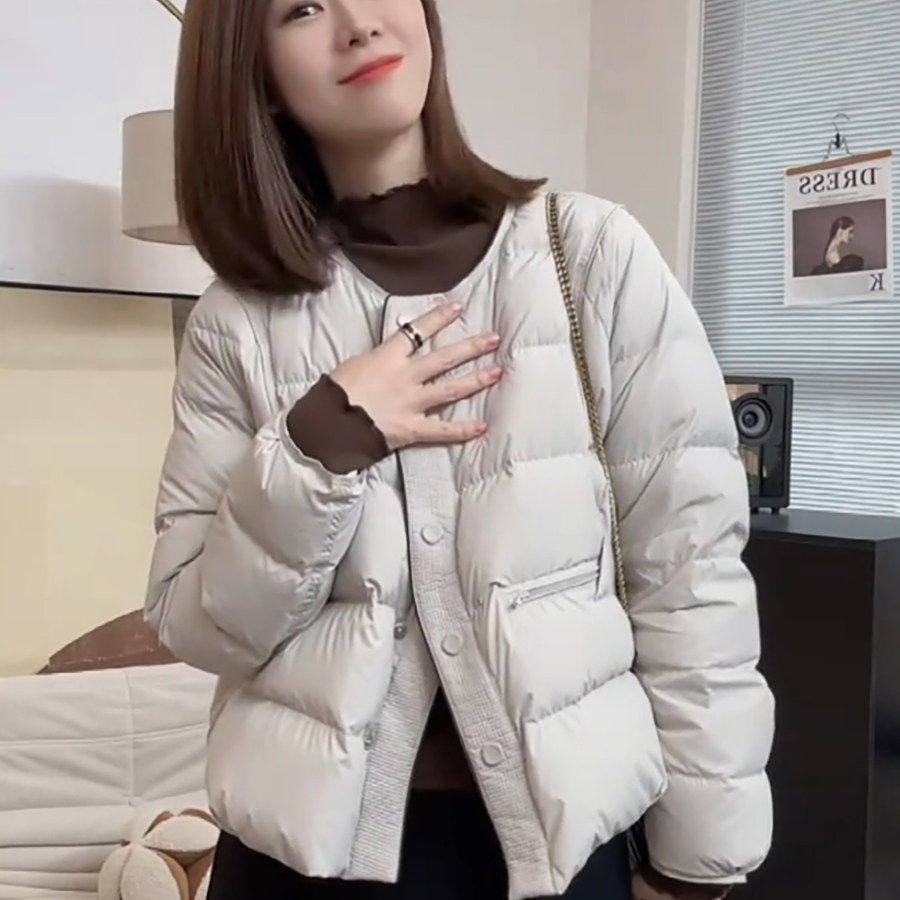 休闲时尚棉服短款上衣女2026冬季新款韩版洋气棒球服棉衣外套女装