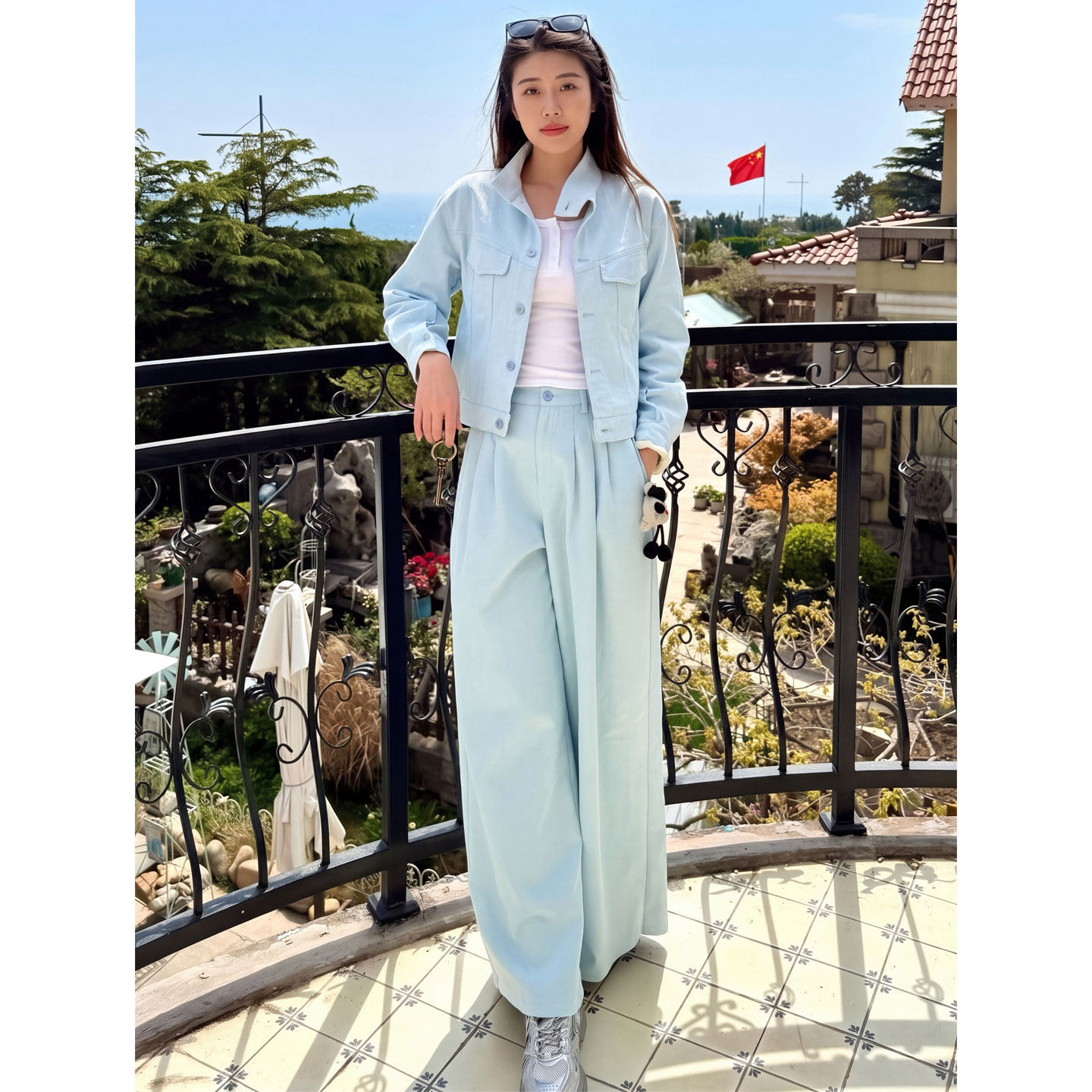 【送运费险】短外套阔腿裤两件套
