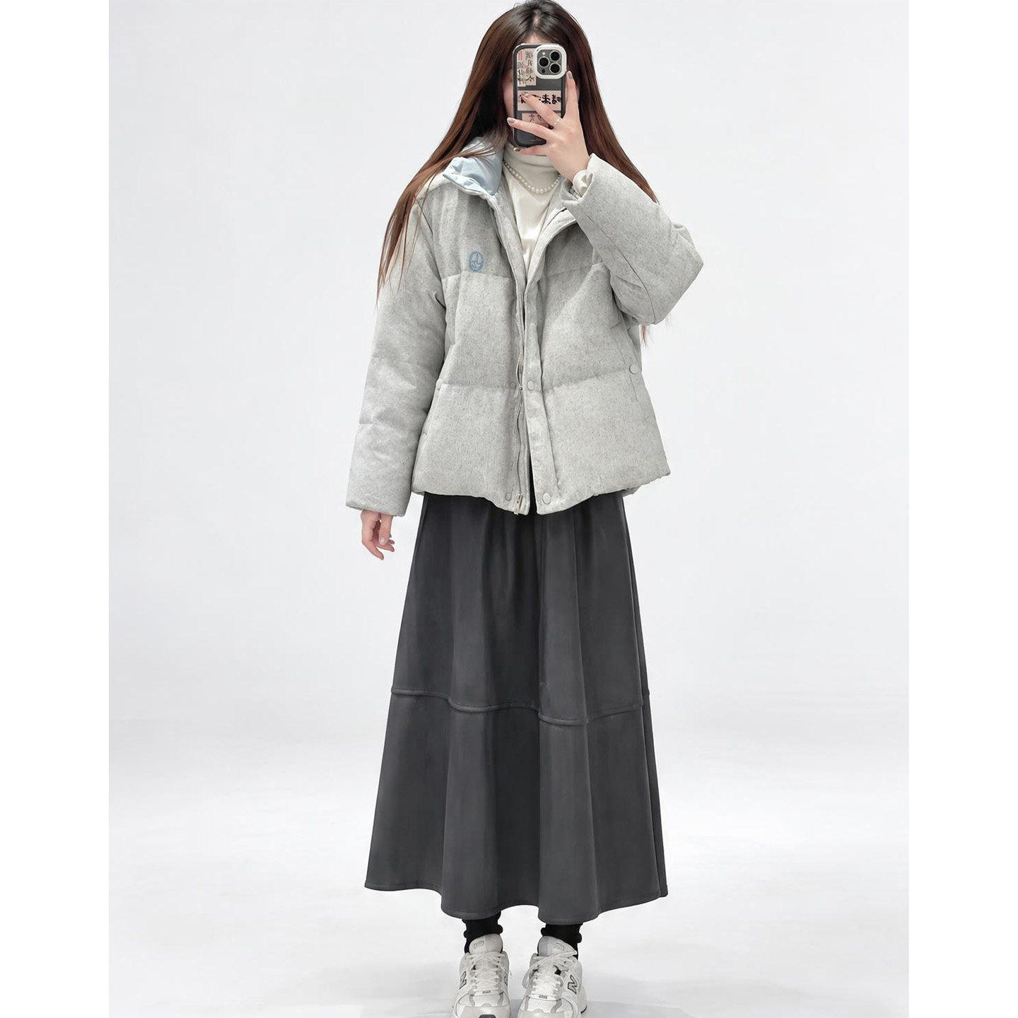 【送运费险】极简风灰色连帽棉服