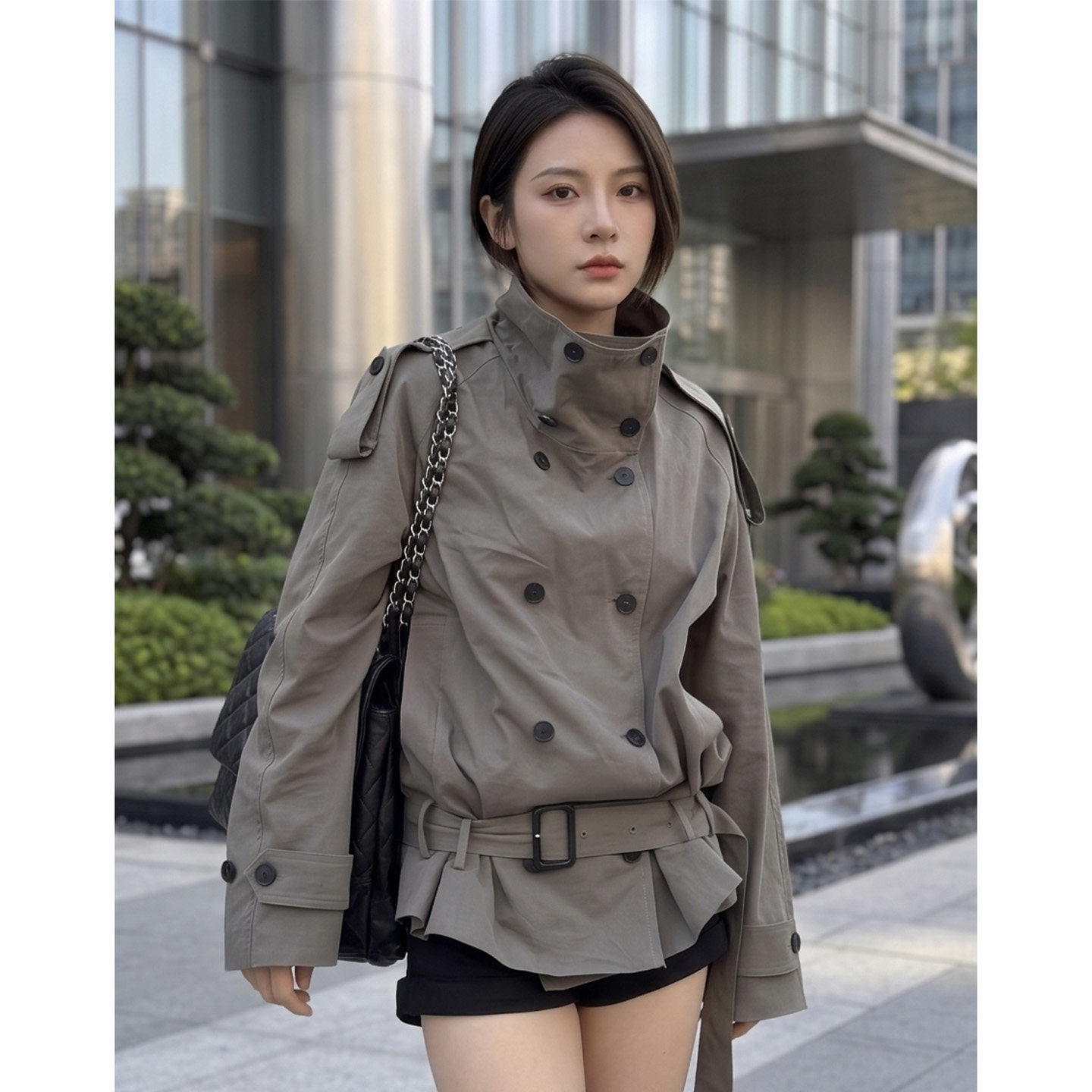 【送运费险】短款夹克风衣外套女