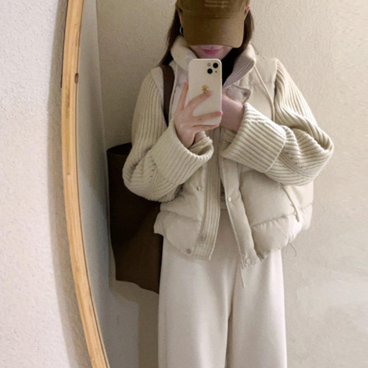 韩系立领拼接袖棉服女2026冬季新款小个子宽松百搭短款棉衣外套女