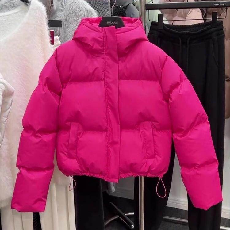 网红爆款火龙果色棉服女冬季新款立领短款加厚保暖宽松棉衣外套女,女装/女士精品,棉衣/棉服,淘宝优惠券,粉丝福利购,淘宝优惠卷