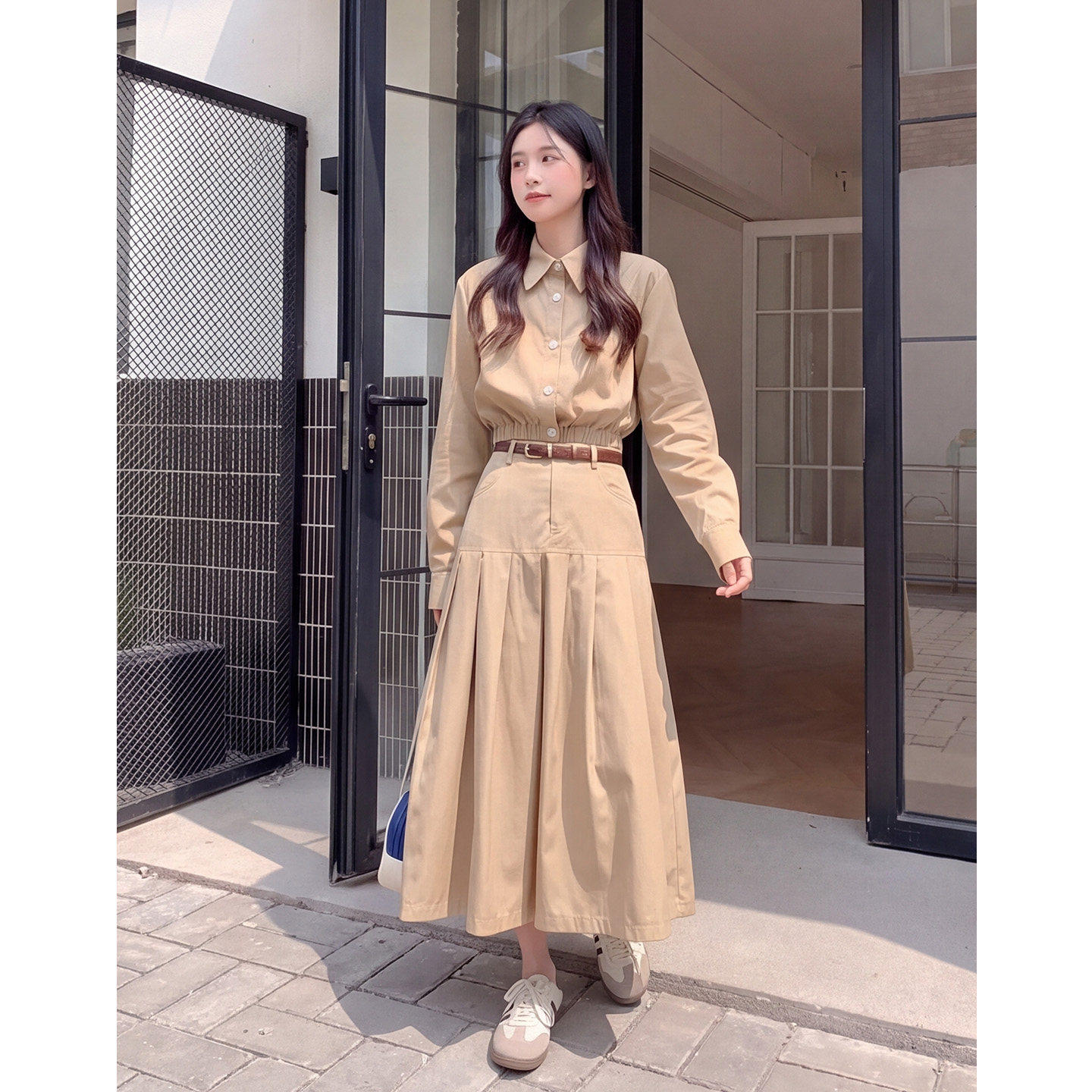 【送运费险】衬衫半身裙两件套女