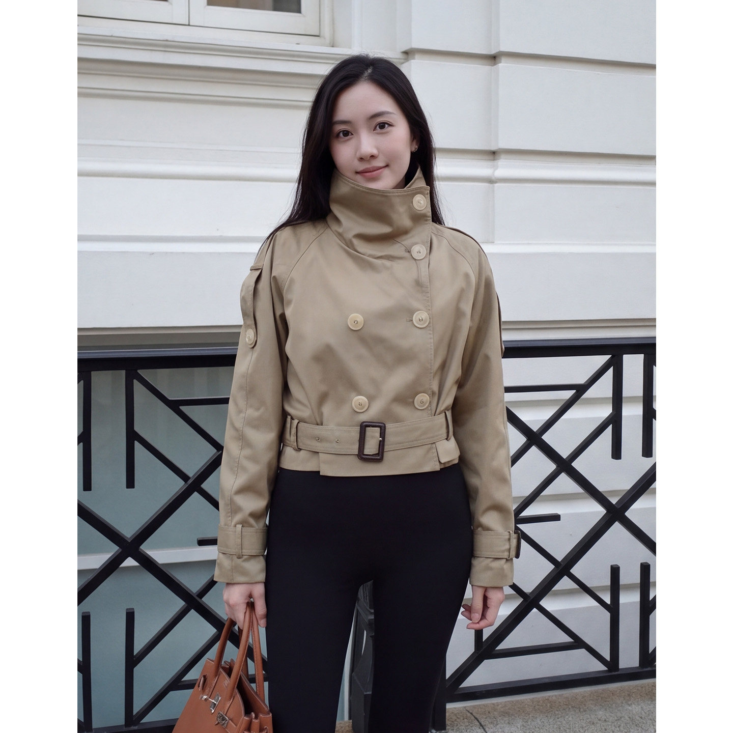 【送运费险】立领双排扣风衣女
