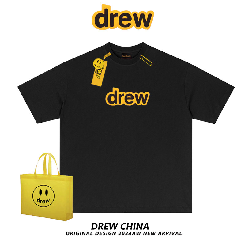 官网重磅Drew字母印花纯棉短袖