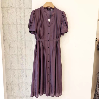 特价韩XU专柜正品新款夏装女士韩版宽松莱赛尔衬衫式连衣裙