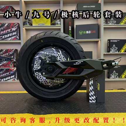 后轮套装总成全顺后轮毂夜鹰平叉适配牛/九/极 后轮一套12寸减震