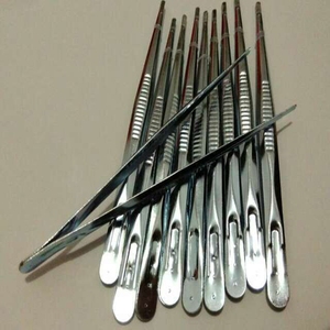 不锈钢新款 尖加厚圆头一次性维修直头弯头镊子工具快速夹具