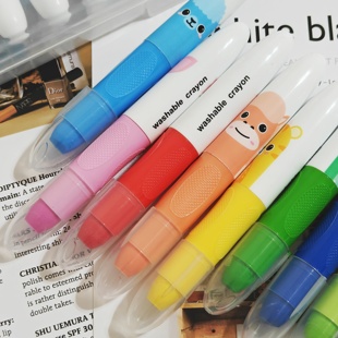 12pcs Cute Jumbo Crayons,Non Toxic Washable Crayons Silky