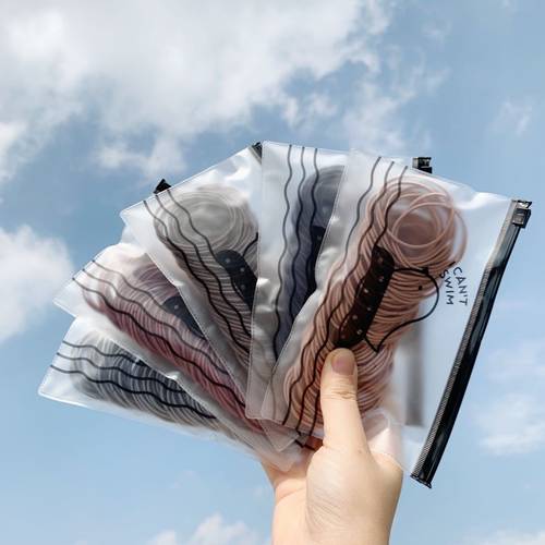 韩国简约皮套女细款发圈黑色发绳