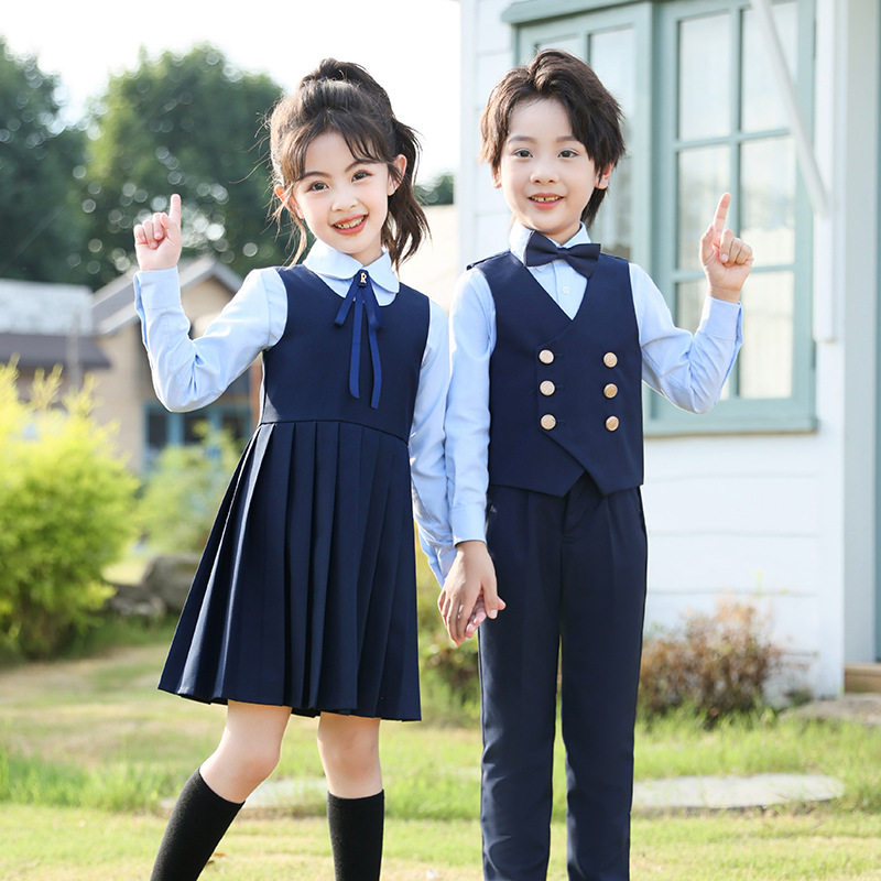 春秋新品女生小学生幼儿园园服中小学校服男女学院风表演合唱班服