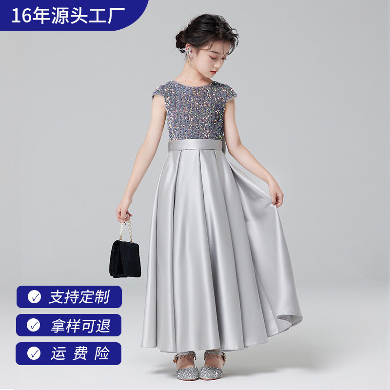 女童高端主持人演出服公主裙礼服