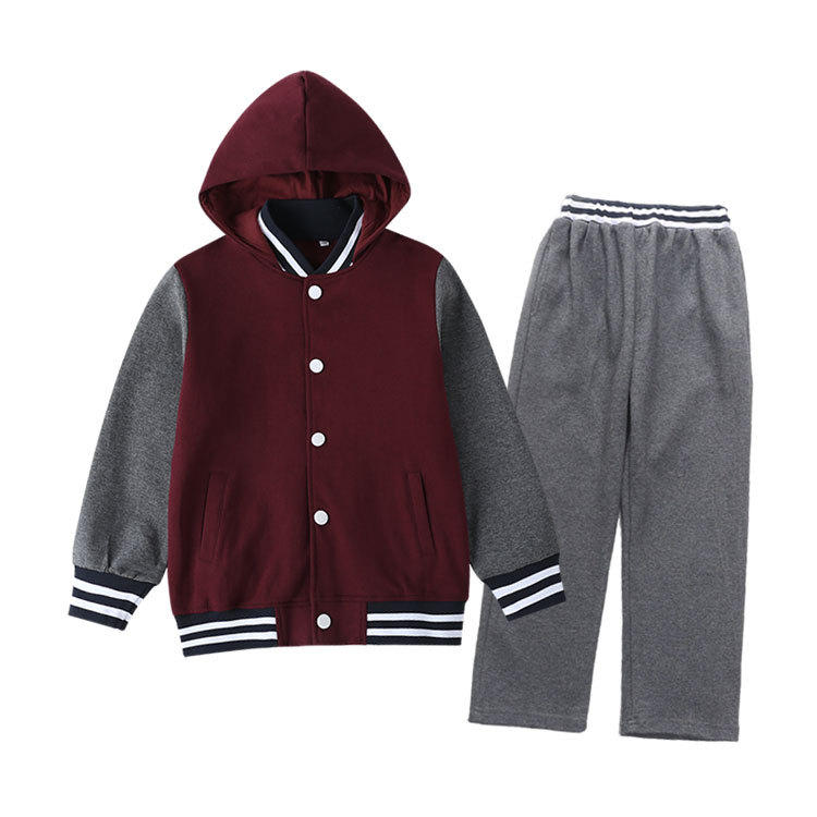 园服春秋款校服小学生校服运动服套装带帽英伦风棒球服条纹腰裤子