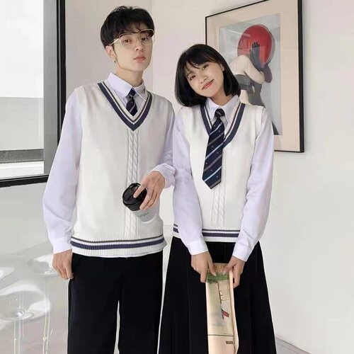JK学院风针织衫坎肩毛衣背心日系