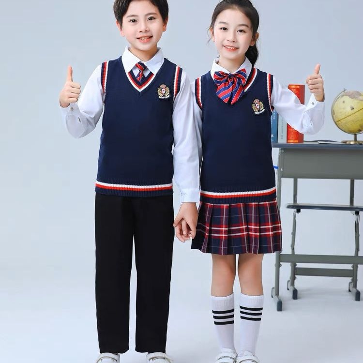 幼儿园针织背心英伦风中小学毛衣