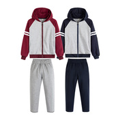 E童装 男女英伦风棒球服藏青枣红外套 春秋学院校服中小学校园同款