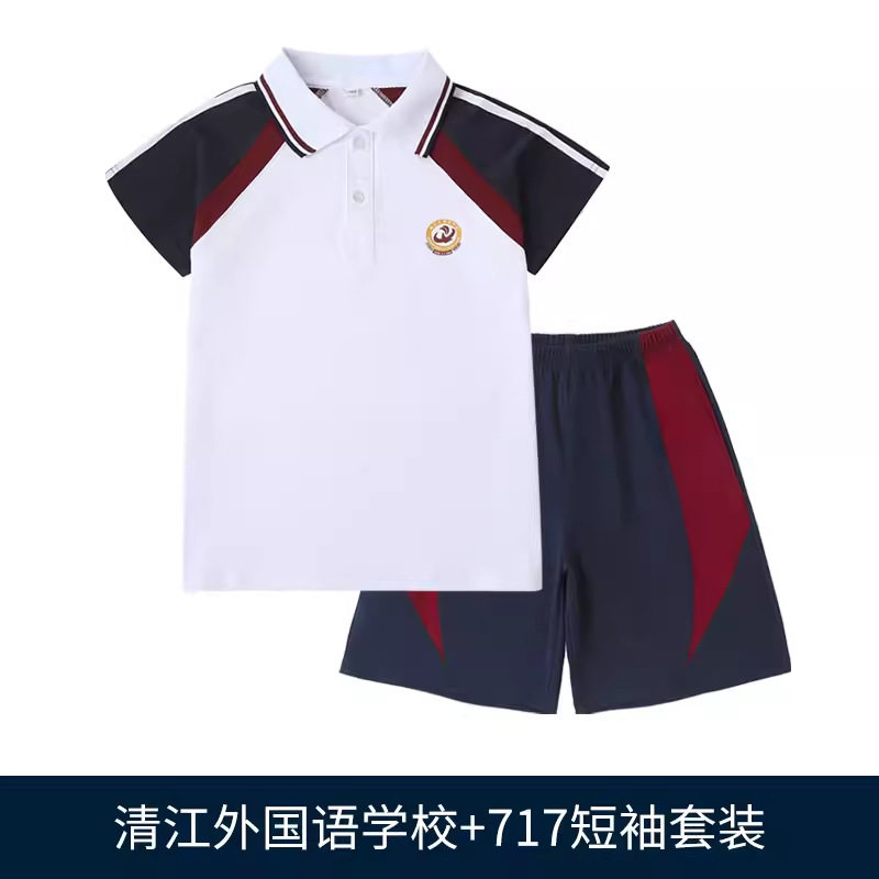 sitad小学生校服短袖英伦风清江外国语学校 现货徽章校服徽章胸标