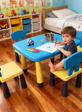 儿童桌椅套装幼儿园书桌宝宝小桌子玩具游戏桌塑料家用组合