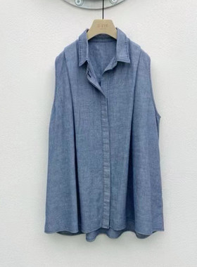 依茸国际71221天丝牛仔无袖牛仔衬衫女夏季新款a字板宽松衬衣特价