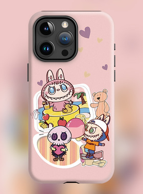 拉布布小怪兽新款16plus水果系列LABUBU适用iPhone15Promax苹果手机壳14防摔套13磨砂软壳TYCOCO磁吸Magsafe