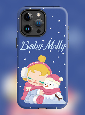 BABY MOLLY小雪人16plus茉莉抱抱探索计划适用iPhone15Promax苹果手机壳14防摔套13磨砂软壳磁吸Magsafe蓝色