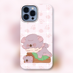 POP潮玩DIMOO动物王国适用iPhone15Promax苹果手机壳潮牌14防摔套13个性 12女11可爱卡通玛特贪睡考拉泡泡盲盒