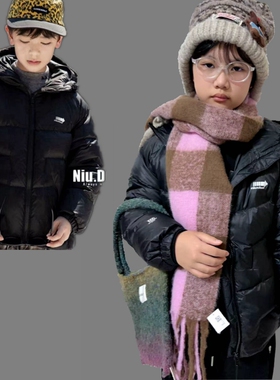 牛哆哆童装2025冬新款韩版男女童中大童白鸭绒羽绒服外套55155