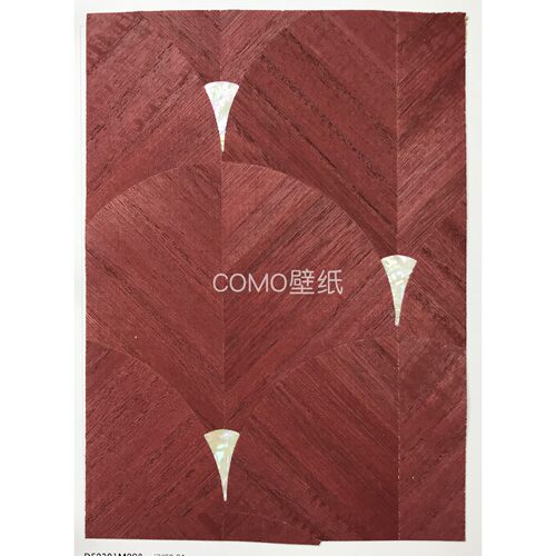 COMO 新款高级感玄关 扇形天然木皮镶嵌工艺背景壁纸DE2301M298