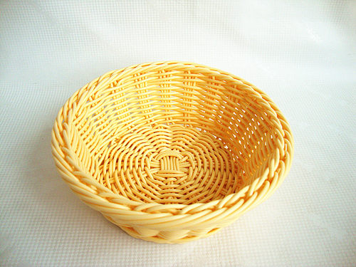 原创圆形编织篮收纳篮仿藤水果盆