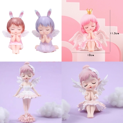 芭蕾舞蝴蝶贝拉蜜雪儿安妮小仙女蛋糕装饰粉色蓝色公主摆件玩偶