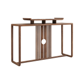 新中式 实木靠墙端景台老榆木条案 玄关桌黑胡桃木玄关台条几