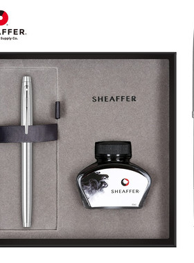 Sheaffer/犀飞利钢笔 100钢杆白夹墨水笔办公书写金属签字笔