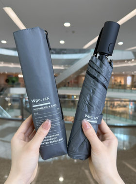 日本Wpc.自动纯色中性黑胶遮阳伞