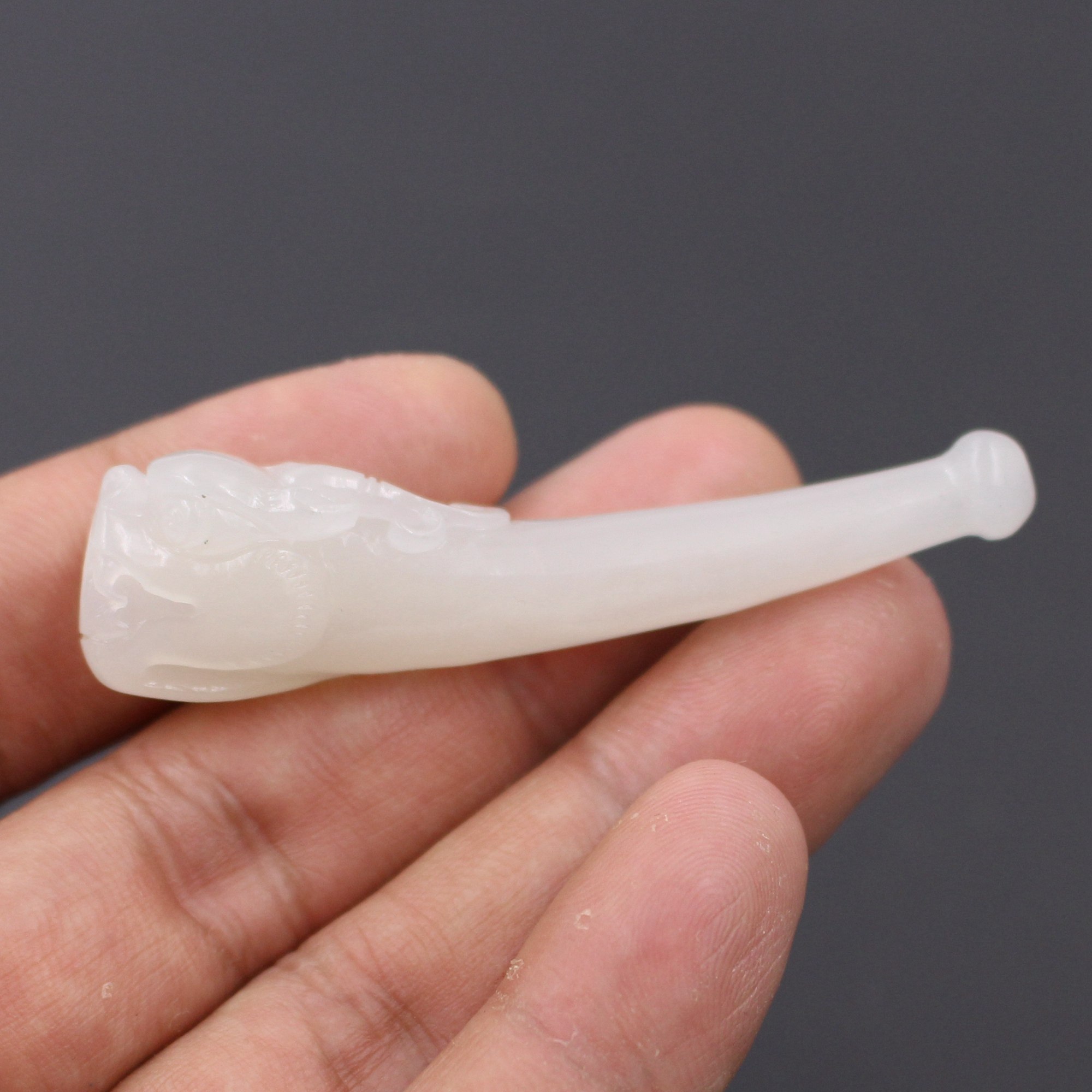 天然新疆和田玉烟嘴羊脂白玉细支龙烟嘴烟斗烟丝烟具玉石烟嘴烟具