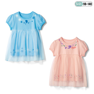 出口日本千家夏季 吸汗宽松休闲上衣 女童纯棉公主短袖 T恤洋气薄款