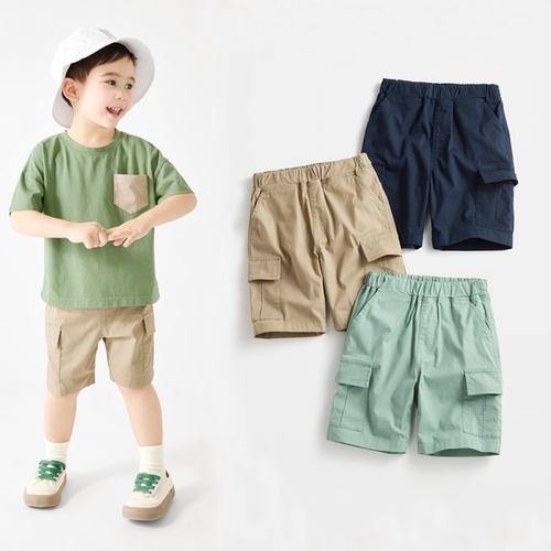 男童五分裤纯棉梭织工装裤