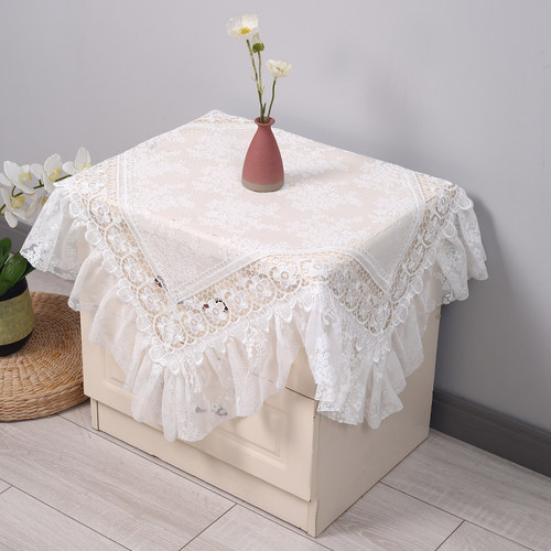 新款床头柜桌布蕾丝盖巾