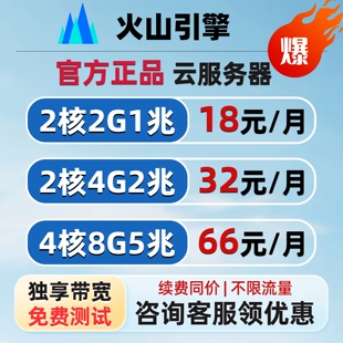 火山引擎火山云服务器BGP多线企业电商不限流量天翼云主机租用vps