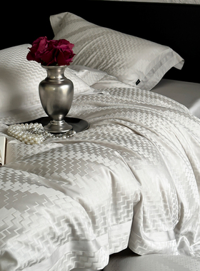 秋冬120S天丝棉磨毛四件套裸睡高级感被套床单床笠柔软四季床品