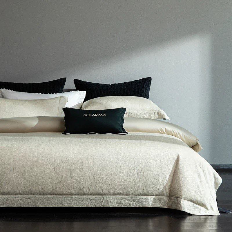 宫廷风顶奢A类140S长绒棉四件套高级浮光锦提花被套床单别墅床品