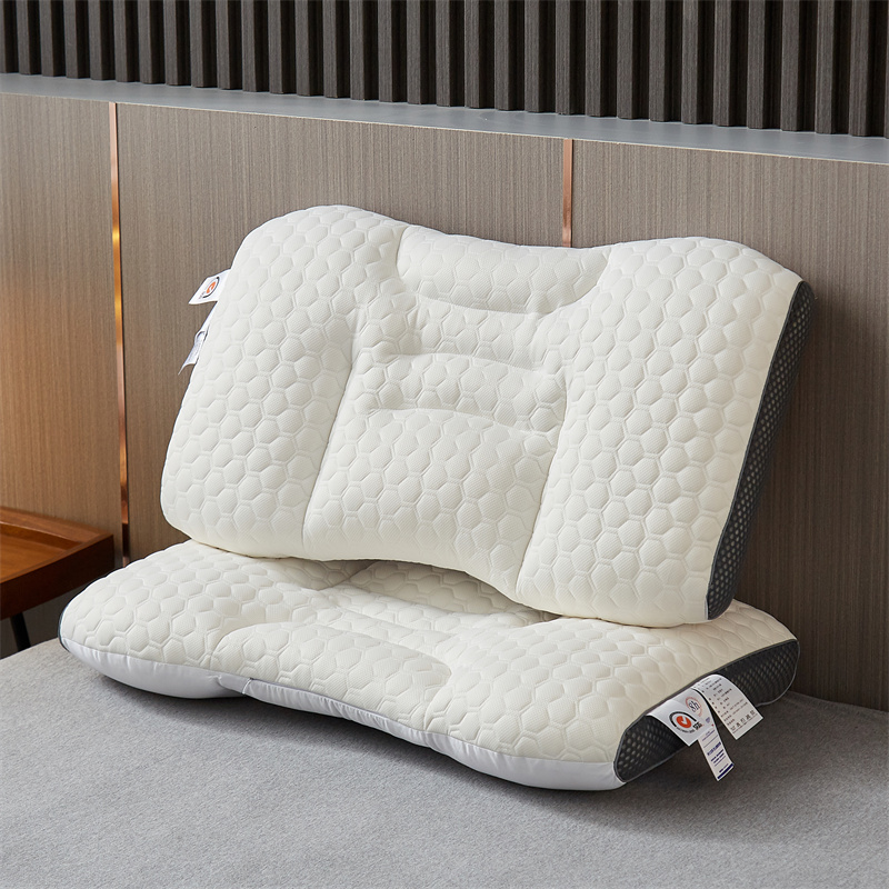 新款三代Spa乳胶按摩枕 枕头枕芯正品家用护颈椎不塌陷成人助眠枕