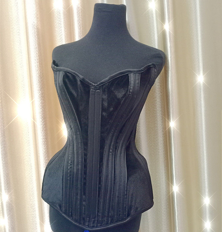 黑色性感强收腹钢骨塑身束腰绑带宫廷corset马甲束腹塑身束身衣