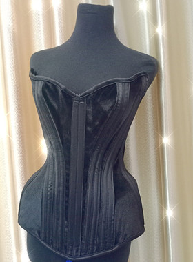 黑色性感强收腹钢骨塑身束腰绑带宫廷corset马甲束腹塑身束身衣