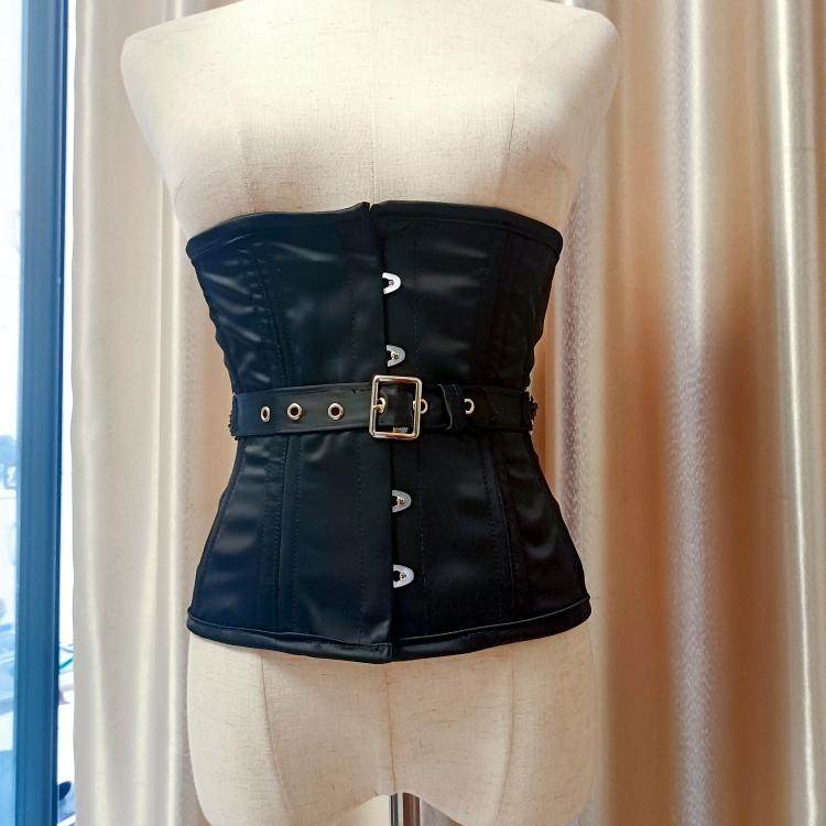 新款缎料绑带收腹塑身衣宫廷马甲corset塑身衣钢骨女式束腰衣包邮