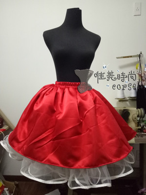 红色半身裙哥特式束腰礼服包邮