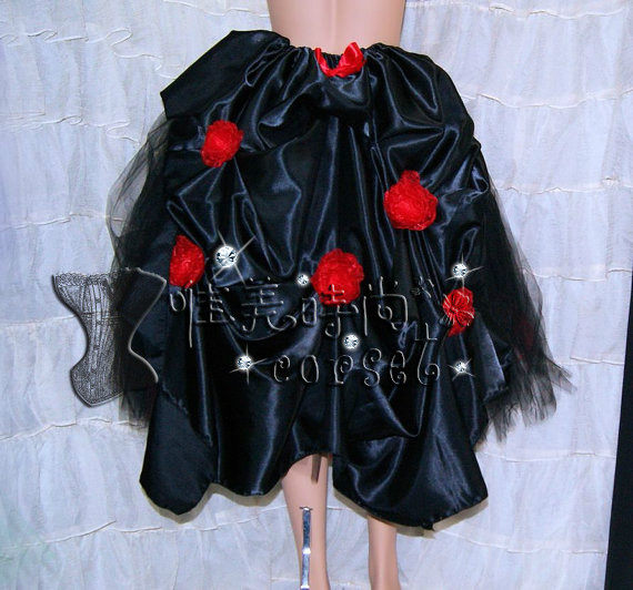 欧式复古宫廷裙新娘婚纱礼服哥特式宫廷塑身衣配套长裙 可选色