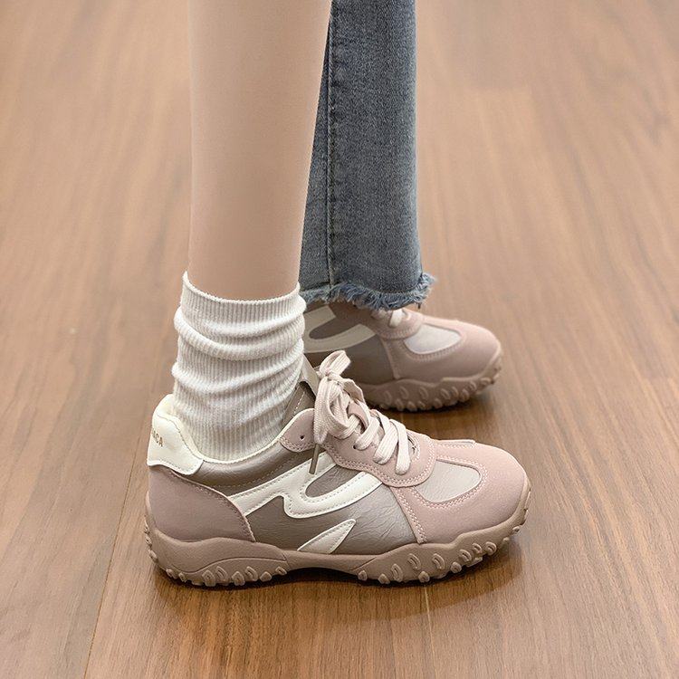 新款小个子2026春季温柔风德训鞋女百搭系带休闲运动鞋厚底老爹鞋,女鞋,时尚休闲鞋,淘宝优惠券,粉丝福利购,淘宝优惠卷