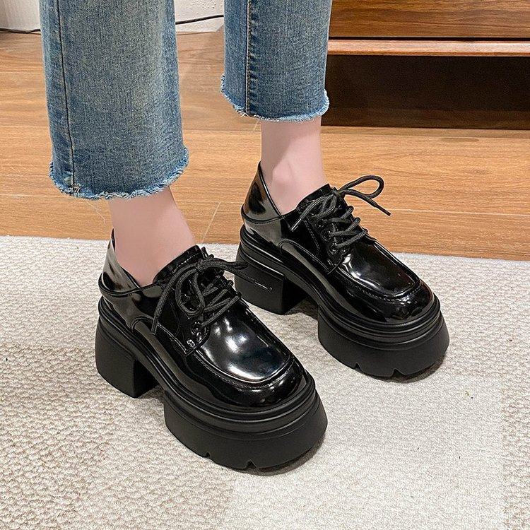 厚底增高乐福鞋女系带英伦风单小皮鞋2026新款轻便小个子低帮单鞋,女鞋,深口单鞋,淘宝优惠券,粉丝福利购,淘宝优惠卷