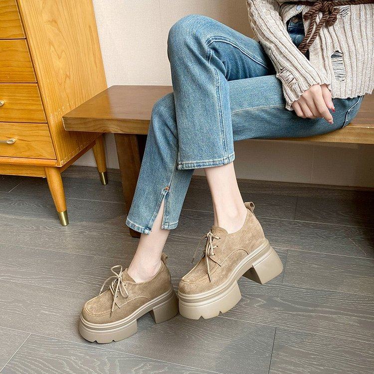 小个子内增高复古勃肯鞋女2026春秋新款小皮鞋单鞋松糕厚底乐福鞋,女鞋,深口单鞋,淘宝优惠券,粉丝福利购,淘宝优惠卷