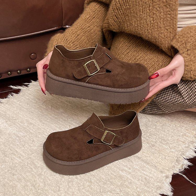 小个子增高厚底勃肯2026一脚蹬春新款单鞋复古百搭乐福鞋松糕女鞋,女鞋,勃肯鞋/软木鞋,淘宝优惠券,粉丝福利购,淘宝优惠卷